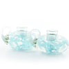 Blue Floral Art Glass Candle Holder